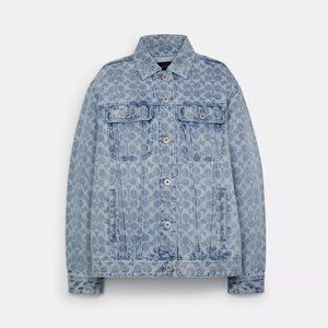 NWT- COACH SIGNATURE DENIM JACKET- LARGE